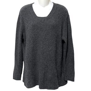 NAU Wool Blend Ribbed Sweater L